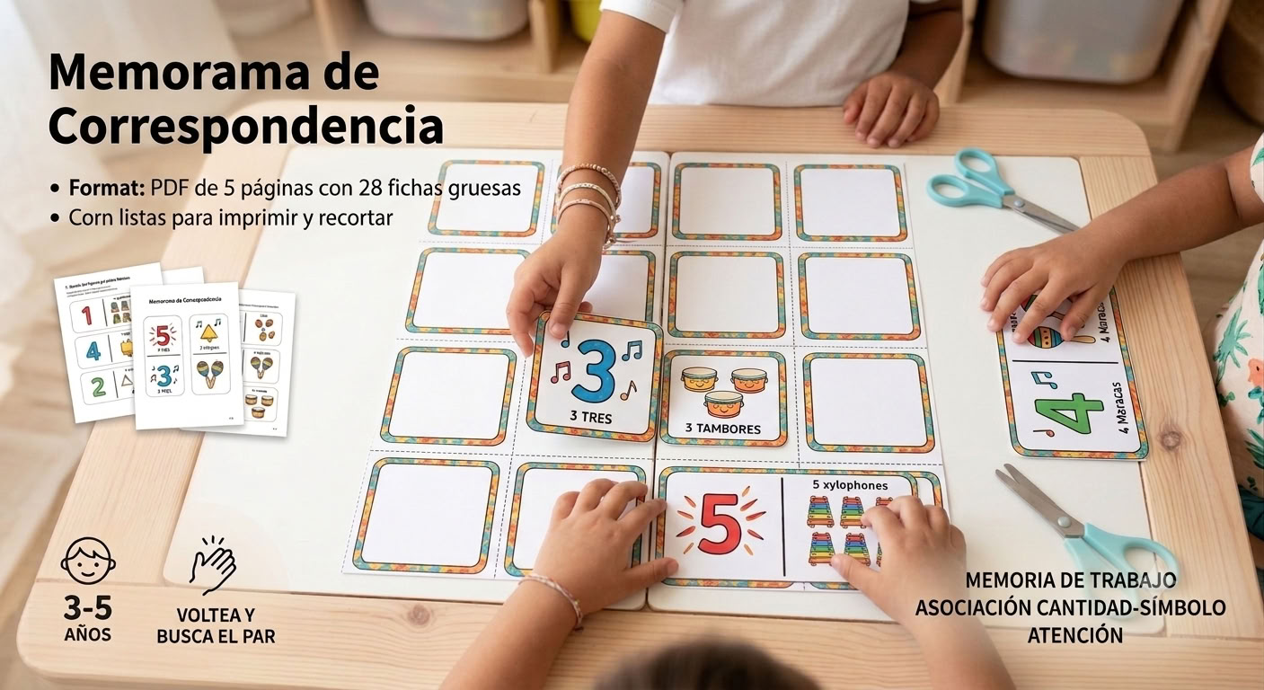 Memorama de Correspondencia (Número + Sonido / Instrumento) — foto 2
